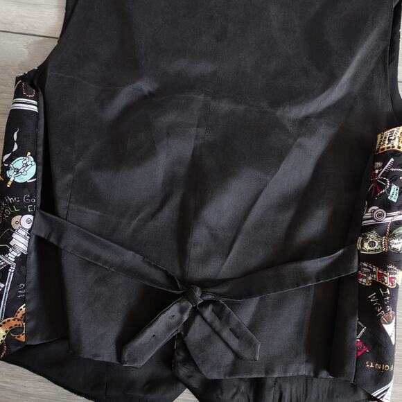 Vintage 90s Nicole Miller Silk Movie Production Actor Actress TV Film Theme Vest - Picture 6 of 16